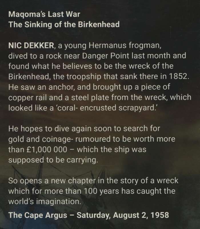 Maqoma's Last War: The Sinking of the Birkenhead - Dekker, Nicholas