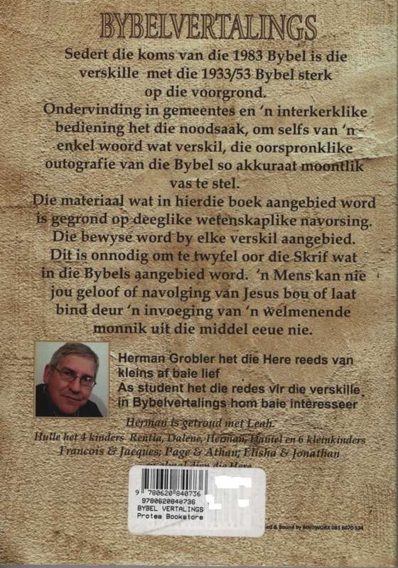 BYBEL VERTALINGS - GROBLER,H