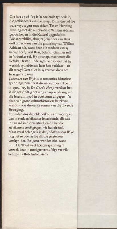 Johannes van Wyk. 'n Historiese Roman - De Waal, J. H. H.