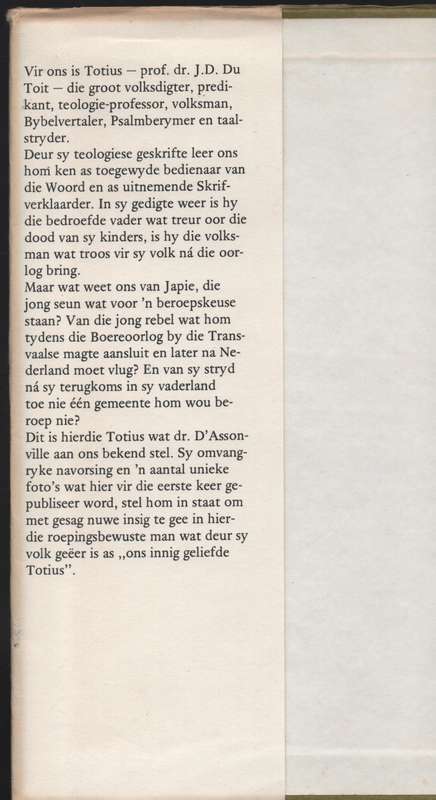 Totius - Profeet van die Mooirivier - d'Assonville, V. E.