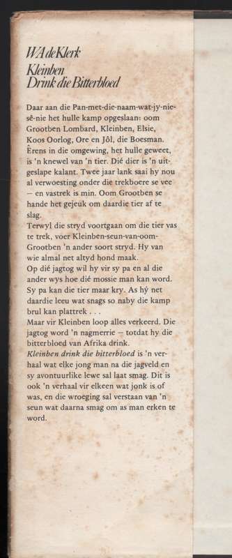 Kleinben Drink die Bitterbloed - De Klerk, W. A.
