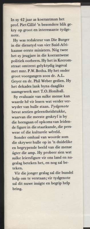 Tydgenote - CilliÃ©, P. J.