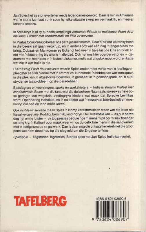 Spieserye: Versamelde Vertellings - Spies, Jan