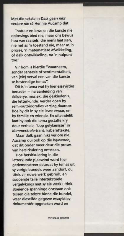 Dalk Gaan Niks Verlore Nie - Aucamp, Hennie