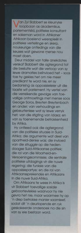 Afrikaner - Afrikaan - SLABBERT,V