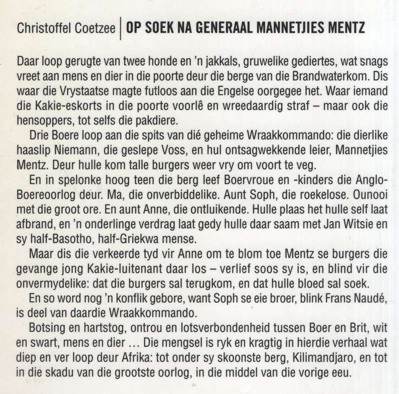 Op soek na Generaal Mannetjies Mentz SECONDHAND - Coetzee, Christoffel