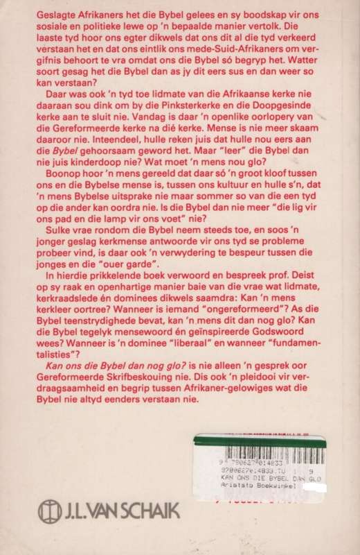 KAN ONS DIE BYBEL DAN GLO TWEEDEHANDS SECONDHAND - DEIST,F