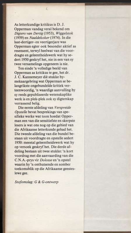 Verspreide Opstelle - Opperman, D. J.