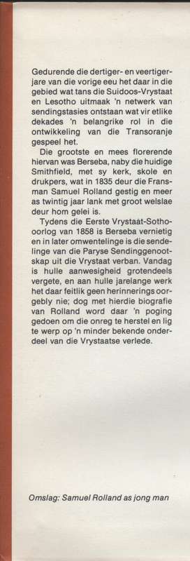 Samual Rolland, Pionier van die Sending in die Vrystaat, 1801-1873 - Balfet, Frantz; Schoeman, Ka