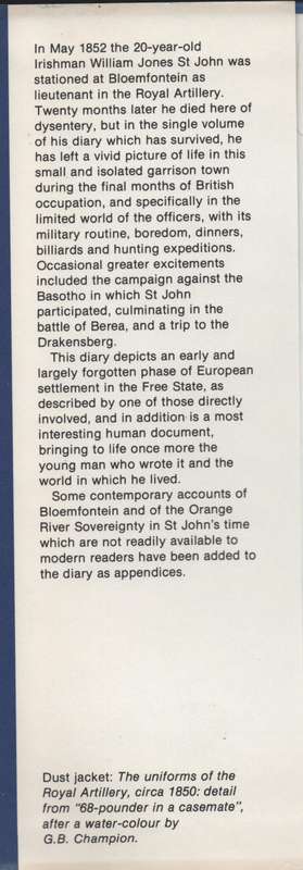 The Bloemfontein Diary of Lieut. W. J. St John, 1852-1853 - Schoeman, Karel (ed)