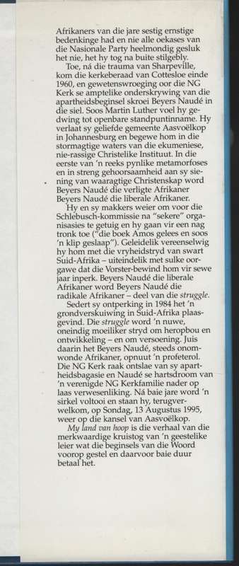 My Land van Hoop: Die Lewe van Beyers NaudÃ© - NaudÃ©, Beyers