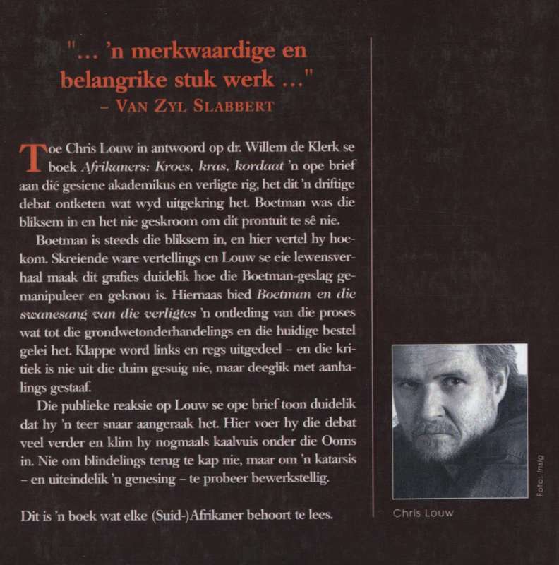 Boetman en die Swanesang van die Verligtes - Louw, Chris