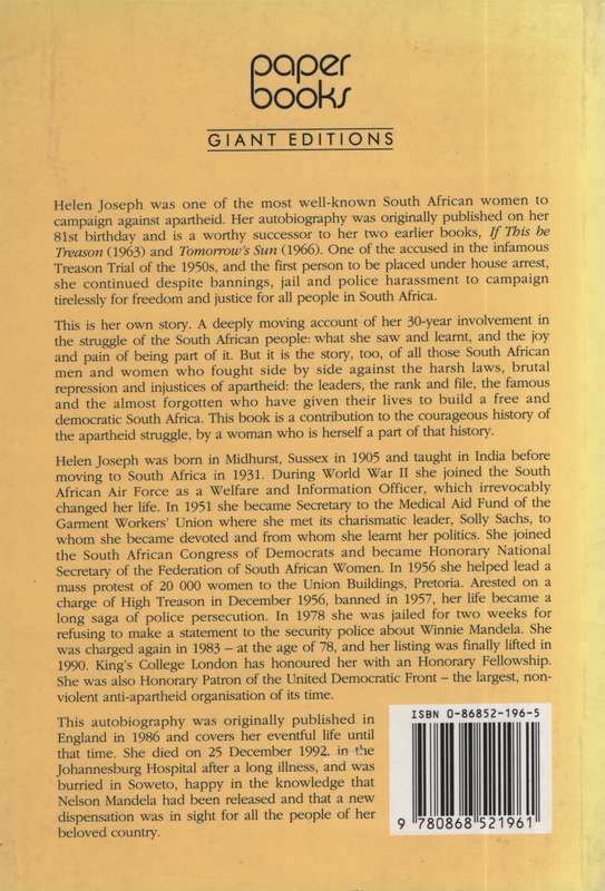 Side by Side: The Autobiography of Helen Joseph - Joseph, Helen