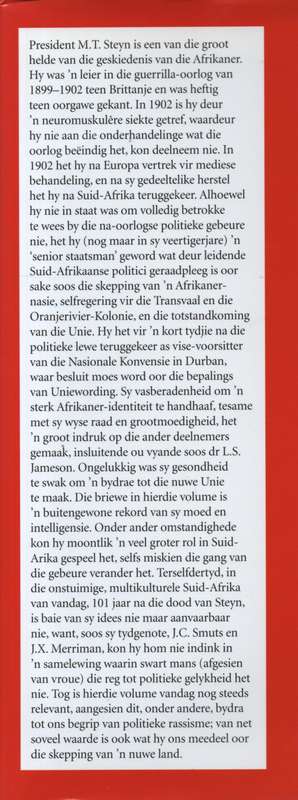 Seleksies uit die Briewe van President M. T. Steyn, 1904-1910 / Sele - De Wet, Con (editor); Van He