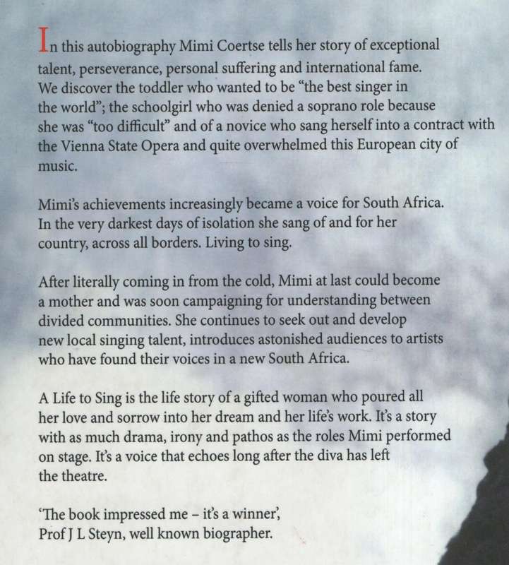 A Life to Sing - Coertse, Mimi; Raper, Ian