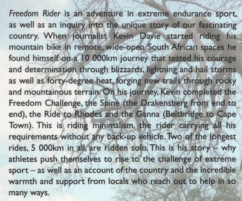 Freedom Rider: 10 000km by Mountain Bike Across South Africa - Davie, Kevin