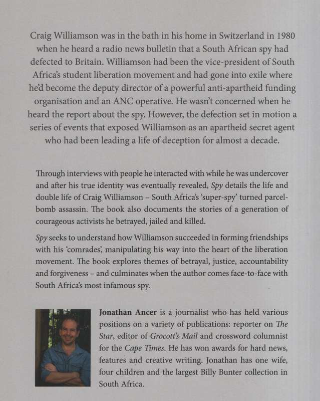 Spy: Uncovering Craig Williamson - Ancer, Jonathan