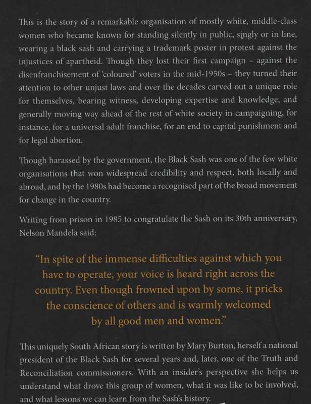 The Black Sash: Women for Justice and Peace - Burton, Mary Ingouville