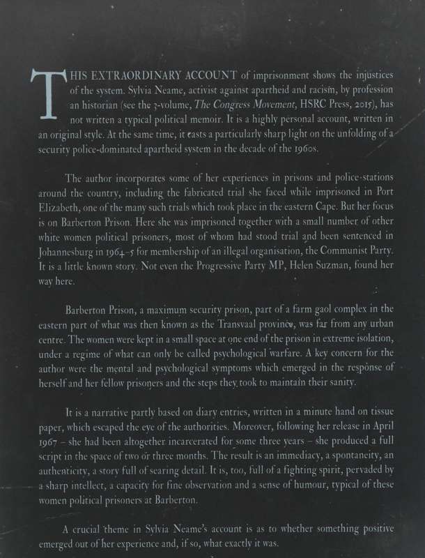 Imprisoned: The Experience of a Prisoner Under Apartheid - Neame, Sylvia