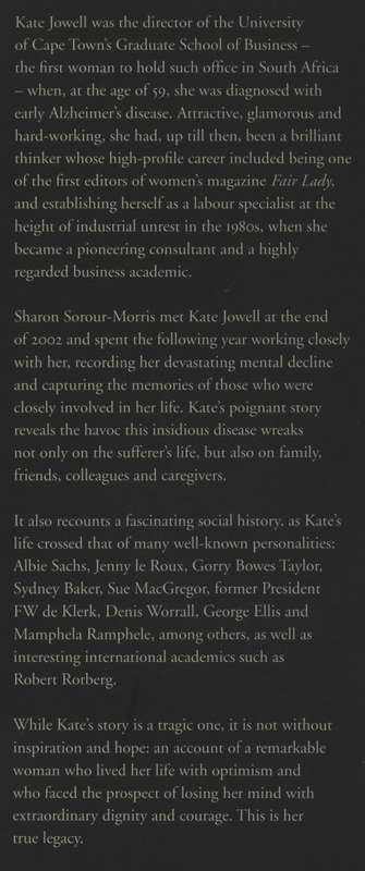 Something On My Mind: Kate Jowell, A Battle with Alzheimer's - Sorour-Morris, Sharon