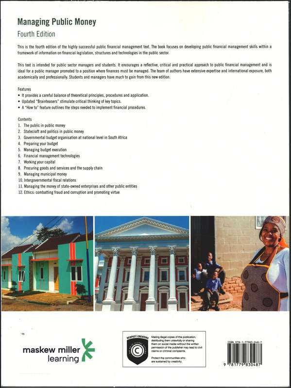 Managing Public Money 4th Edition - J.C. Pauw, G.J.A. van der Li