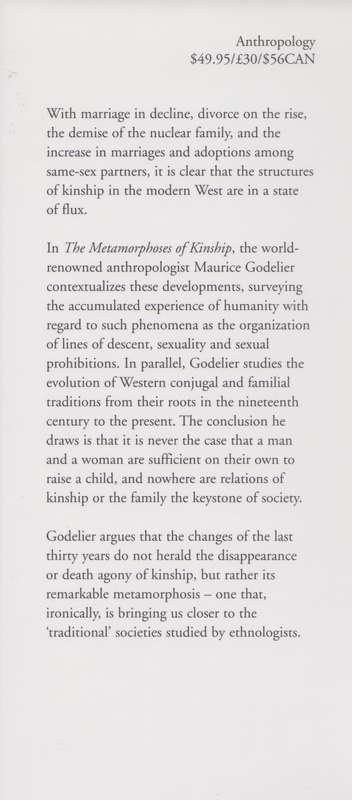 The Metamorphoses of Kinship - Godelier, Maurice