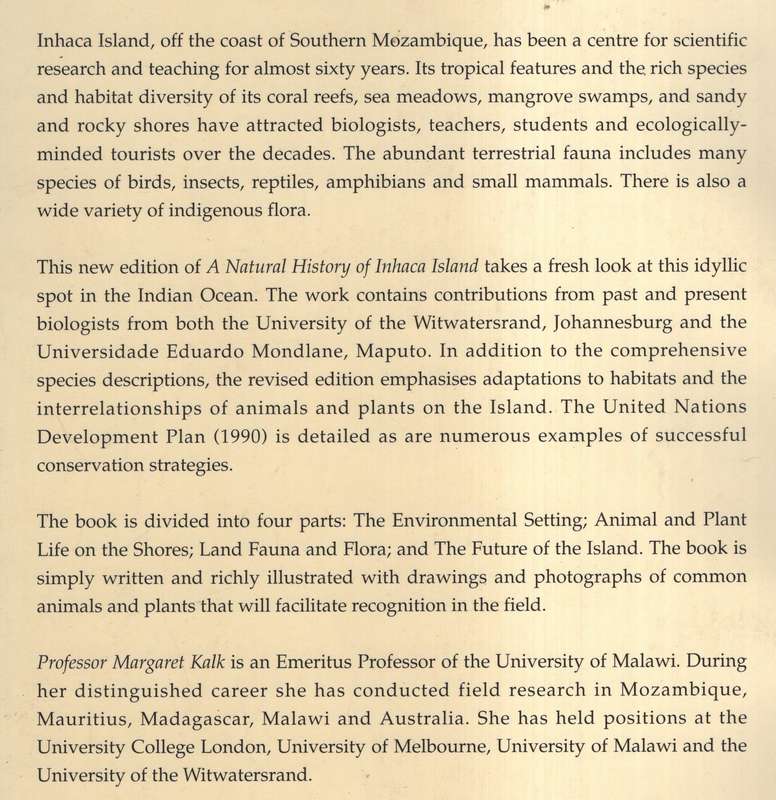 A Natural History of Inhaca Island Mozambique - Kalk, Margaret