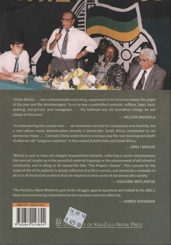 Chota Motala: A Biography of Political Activism in the KwaZulu-Natal - Vahed, Coolam