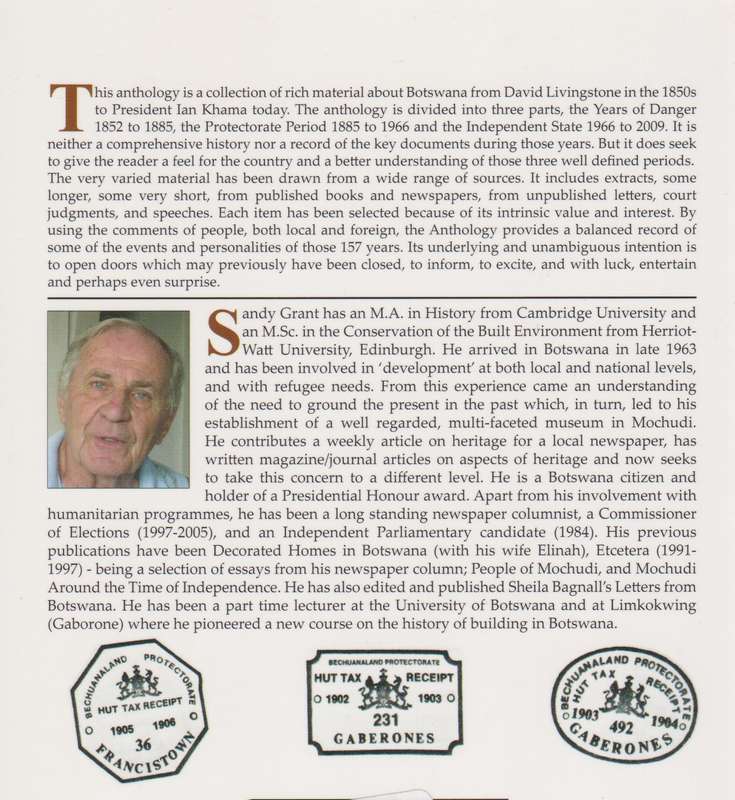 Botswana: An Historical Anthology - Grant, Sandy