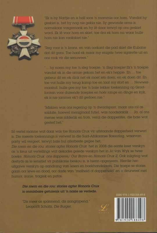 Die Roem en die Rou: Stories agter Honoris Crux - Van Wyk, At