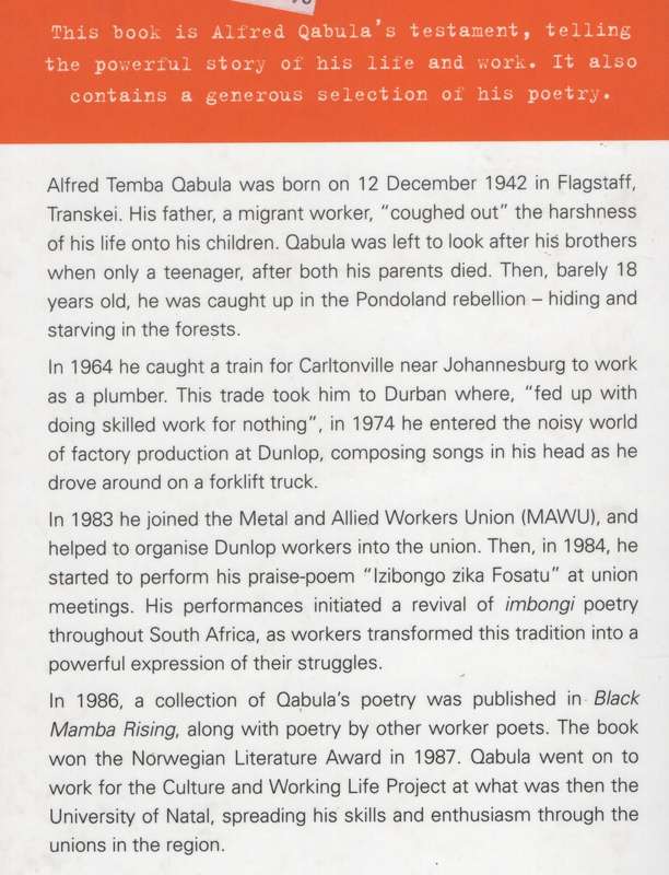 A Working Life, Cruel Beyond Belief - Qabula, Alfred Temba