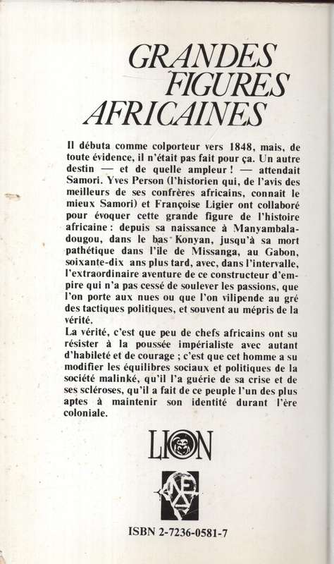 Samori: La renaissance de l'empire mandingue - Person, Yves