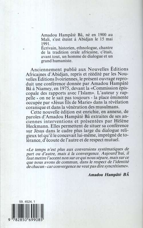Jesus Vu par un Musulman - Amadou Hampate Ba