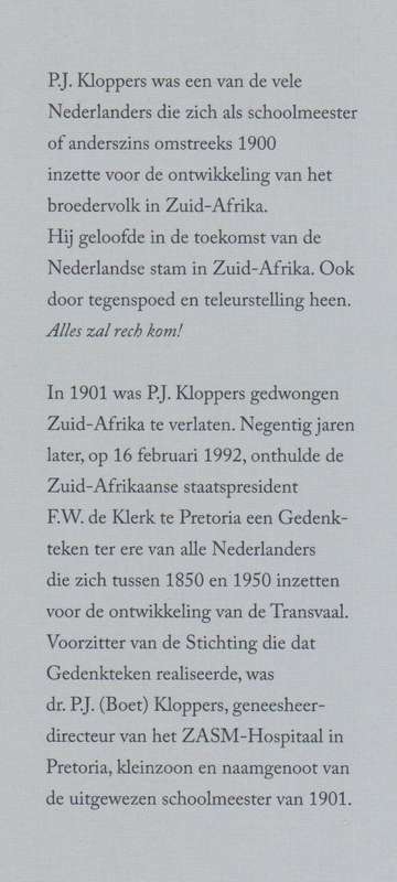 Van Amsterdam Naar Krugerdorp en Weer Terug: P. J. Kloppers (1848-19 - Schutte, G. J.