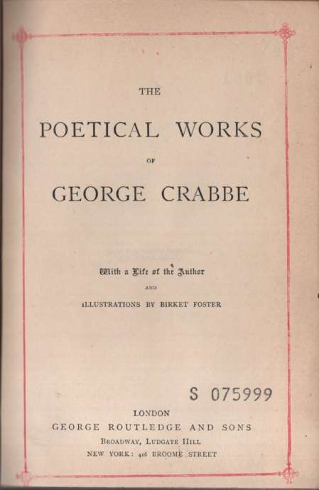 POETICAL WORKS GEOGE CRABBE HC NO DJ 2H SECONDHAND - CRABBE,G