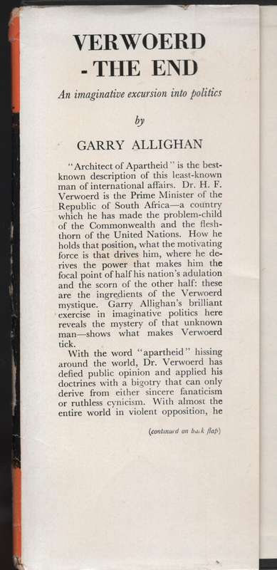 Verwoerd - The End. A Look-back from the Future - Allighan, Garry