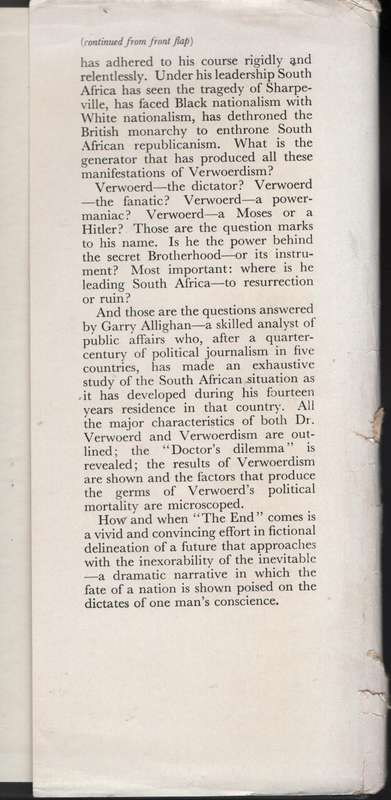 Verwoerd - The End. A Look-back from the Future - Allighan, Garry