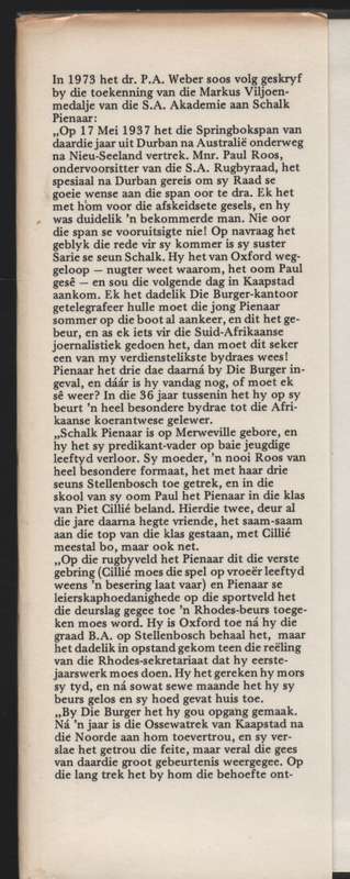 Getuie van Groot Tye - Pienaar, Schalk