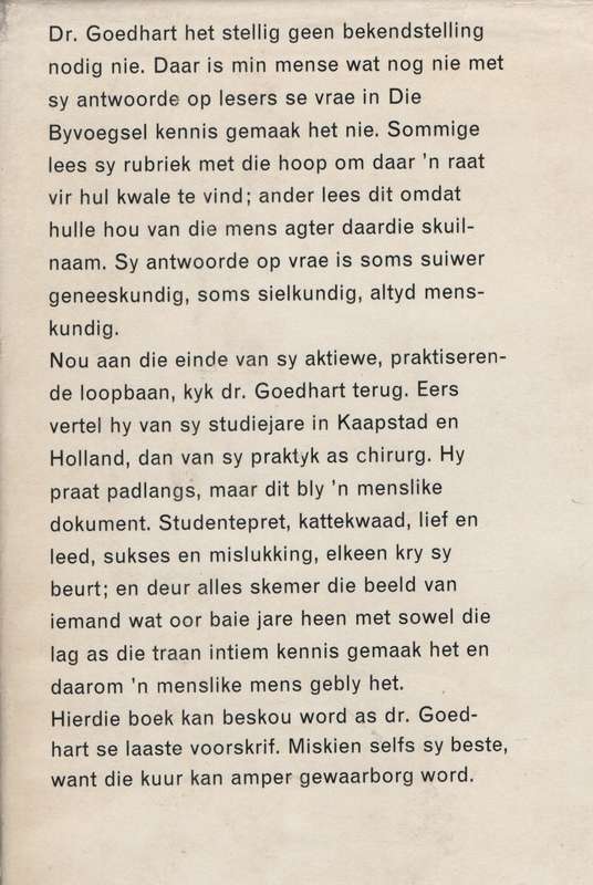 Dr. Goedhart Kyk Terug - Goedhart, J.