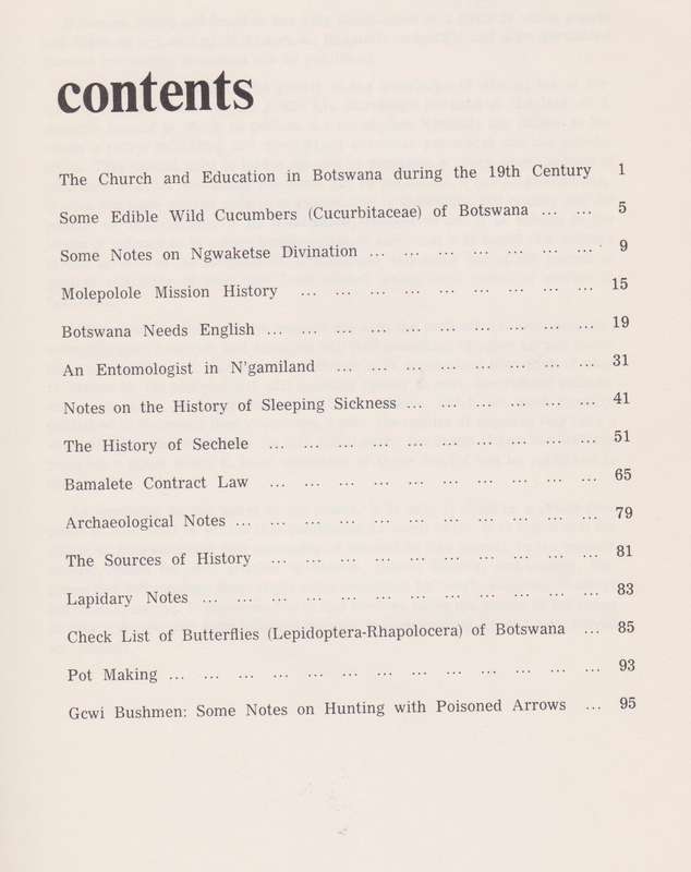 Botswana Notes and Records Volume 1, 1968 - Crawford, J. R. (ed)