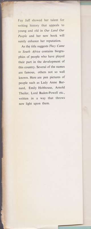 They Came to South Africa - Jaff, Fay