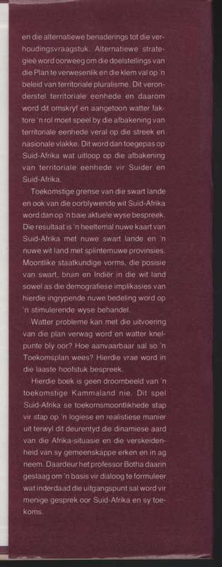 Toekomsplan Suid-Afrika: 'n Basis vir Dialoog - Botha, P. Roelf