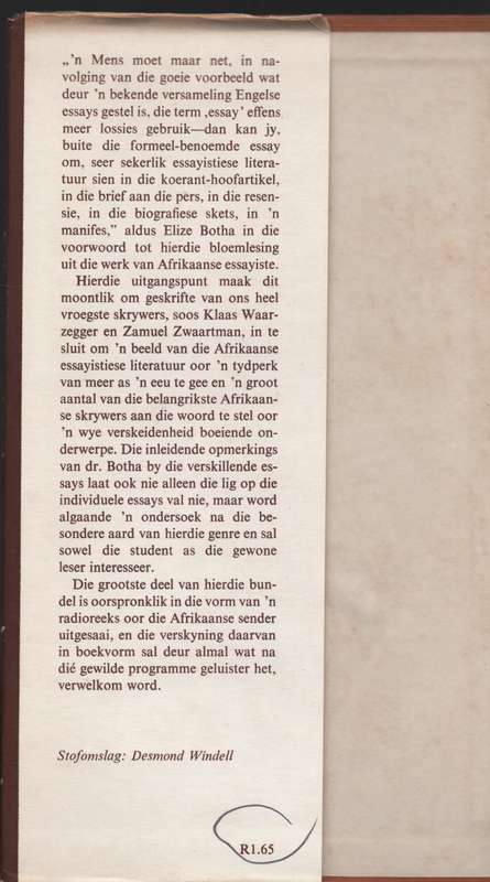 Afrikaanse Essayiste - Botha, Elize (ed)