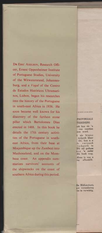 Portuguese in South-East Africa, 1600-1700 - Axelson, Eric