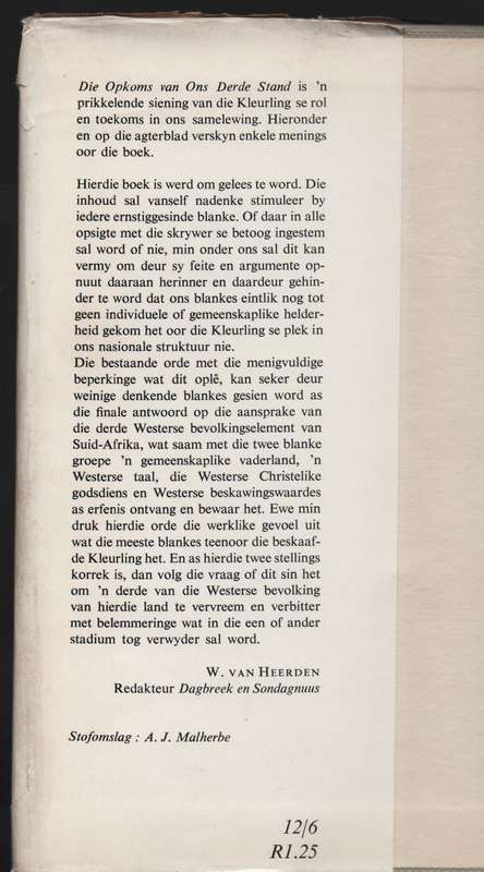 Die Opkoms van Ons Derde Stand - Botha, D. P.