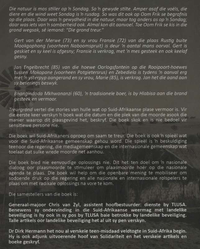 Treurgrond: 20 Jaar van Plaasaanvalle in Suid-Afrika - Van Zyl, Chris; Hermann, Dir