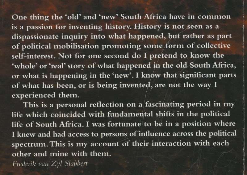 The Other Side of History: An anecdotal reflection on political tran - Van Zyl Slabbert, Frederik