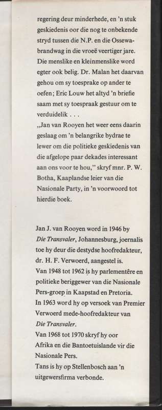 Ons Politiek Van Naby - Van Rooyen, Jan J.