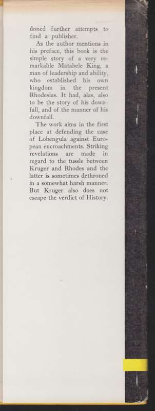 Lobengula. The Tragedy of a Matabele King - Preller, Gustav S.