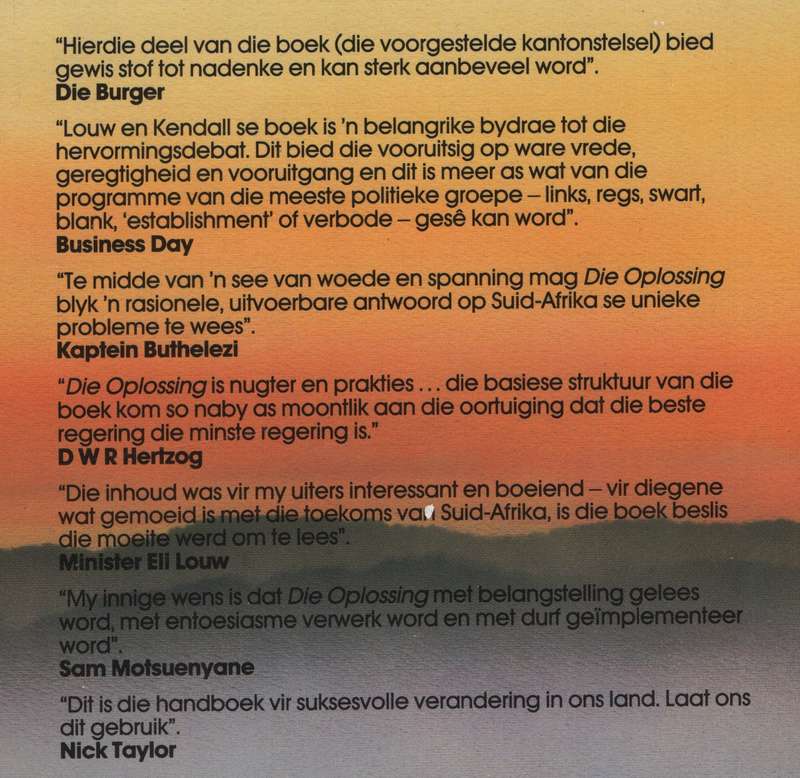Suid-Afrika: Die Oplossing - Louw, Leon; Kendall, Frances